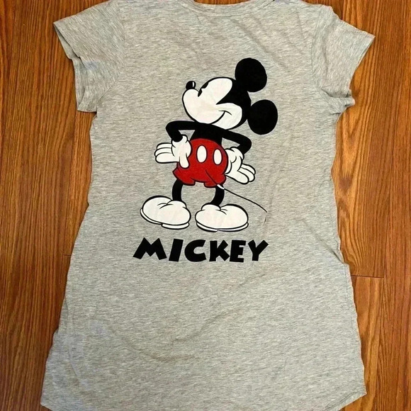 NWOT Disney Mickey Mouse 'Hey Mickey' Front & Back Print Tee Gray XL/XXL - Picture 3 of 6